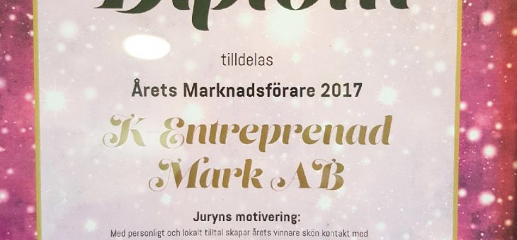 Årets Marknadsförare 2017 !!!